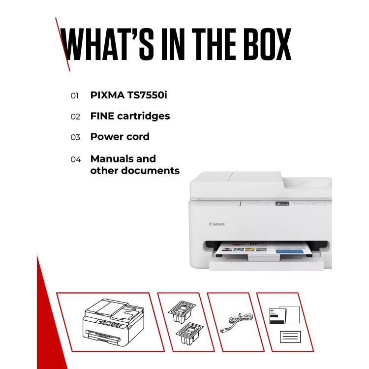Canon PIXMA TS7550i A4 Colour Multifunction Inkjet Printer