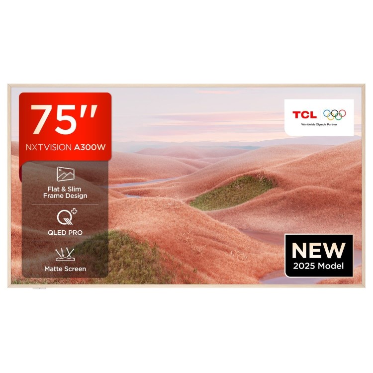 TCL NXTVISION 75A300W-UK 75-Inch 4K QLED TV  Dolby Vision IQ HDR10+ Google TV & Game Master Pro
