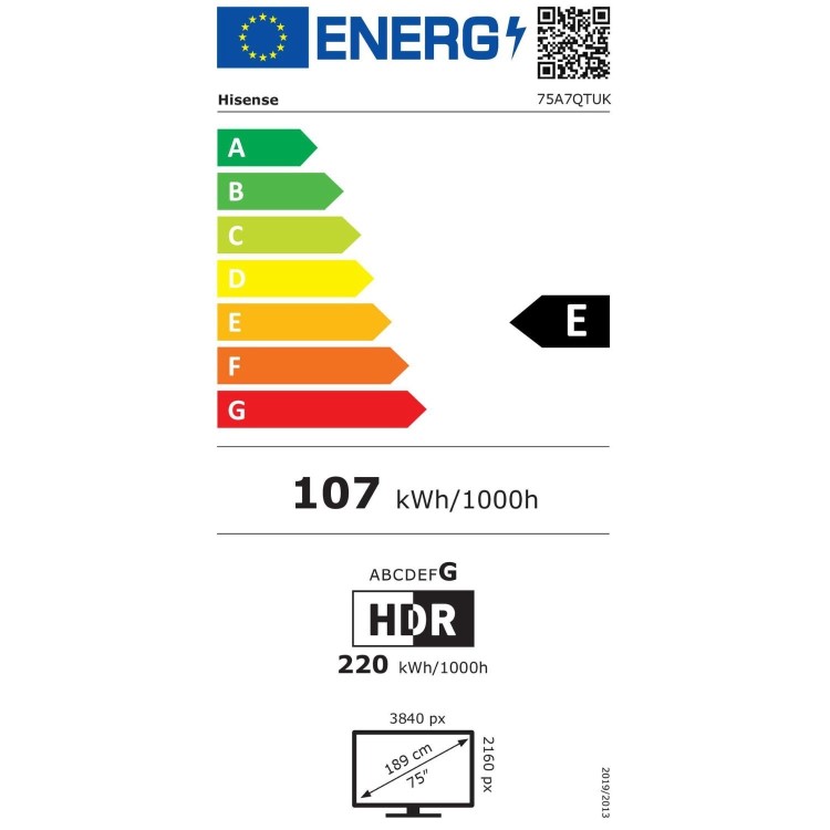 Hisense A7QTUK 75 inch Smart 4K Ultra HD QLED TV