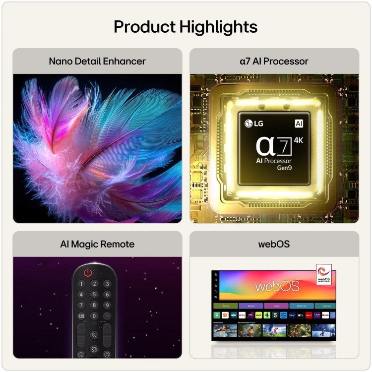LG 75NU900B6LA 75" 4K UHD Nano AI Smart TV with HDR10 Pro webOS & AI Upscaling