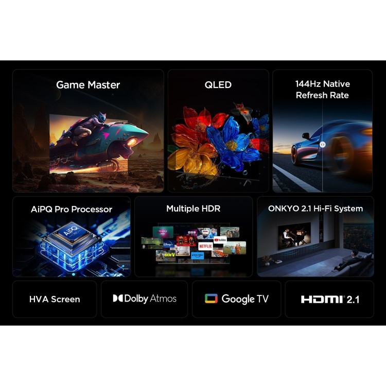 TCL T8C 75 inch 4K Ultra HD QLED Smart Google TV - 75T8C-UK