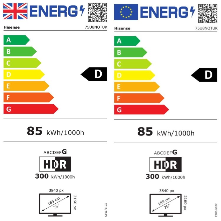 Hisense U8NQTUK 75 inch Smart 4K Ultra HD Mini-LED TV