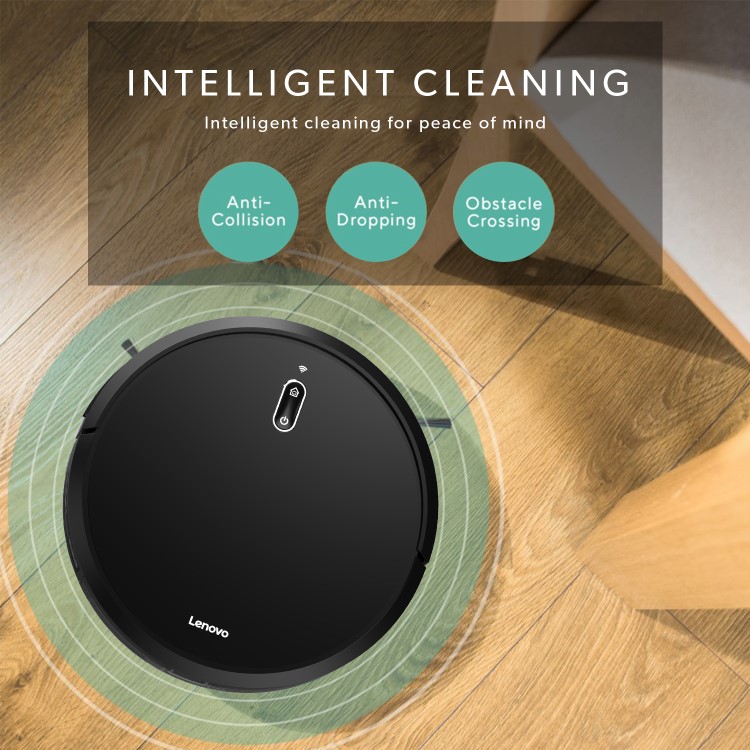 Lenovo E1 Robot Vacuum Cleaner and Mop - 1600Pa Suction - Black