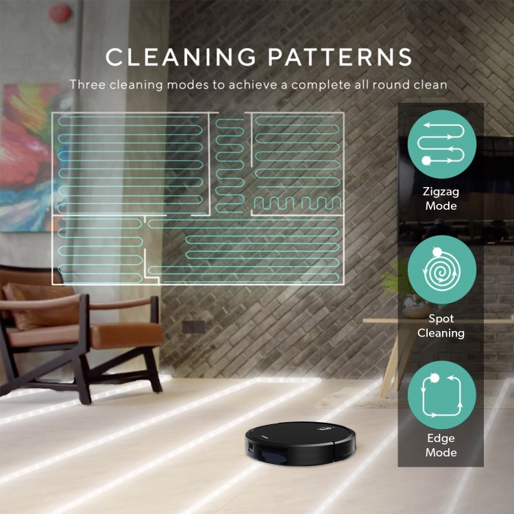 Lenovo E1 Robot Vacuum Cleaner and Mop - 1600Pa Suction - Black