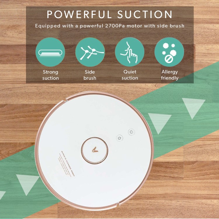 Viomi S9 Robot Vacuum Cleaner and Mop - Self-Emptying - 2700Pa Suction - White