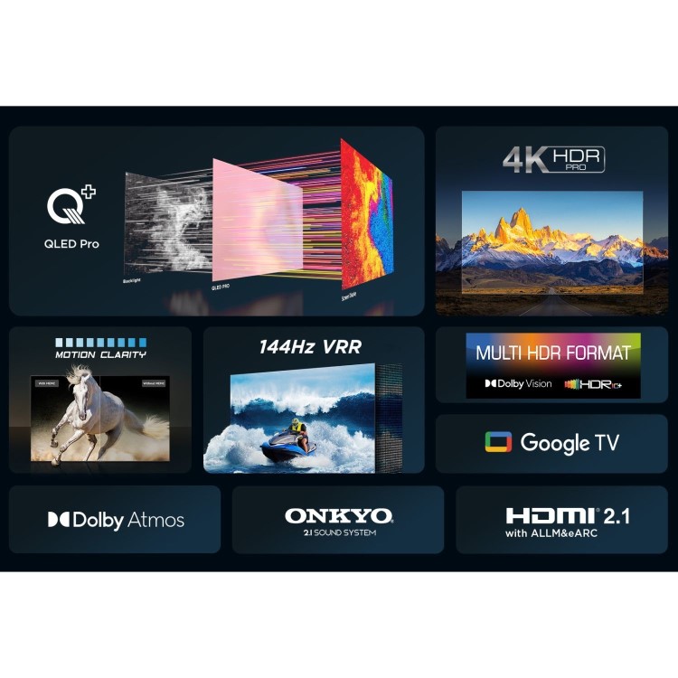 TCL 98C655K 98-Inch 4K QLED Smart TV  Dolby Vision HDR10+ & Google TV