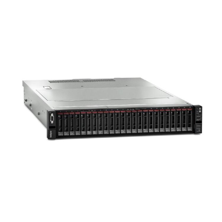 
 Lenovo ThinkSystem SR650 7X06 - Server - rack-mountable - 2U - 2-way - 1 x Xeon Silver 4210R / 2.4 GHz - RAM 32 GB - SAS - hot-swap 2.5" bays - no HDD - G200e - no OS -