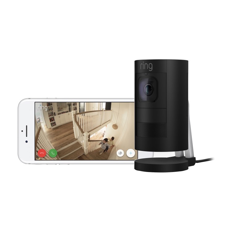 Box Opened Ring 1080p HD Stick Up Cam Elite Black