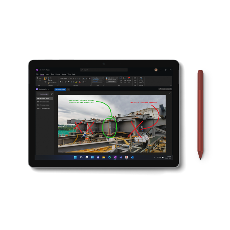 Microsoft Surface Go 3 Business 4G LTE 128 GB Windows 11 Pro Platinum Tablet