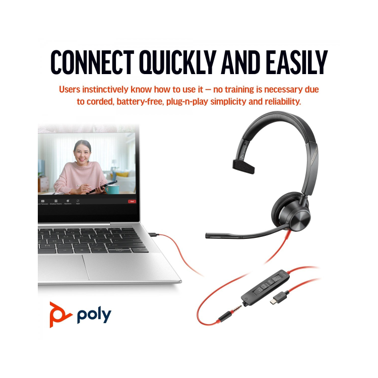 Poly Blackwire 3315 Wired Headset