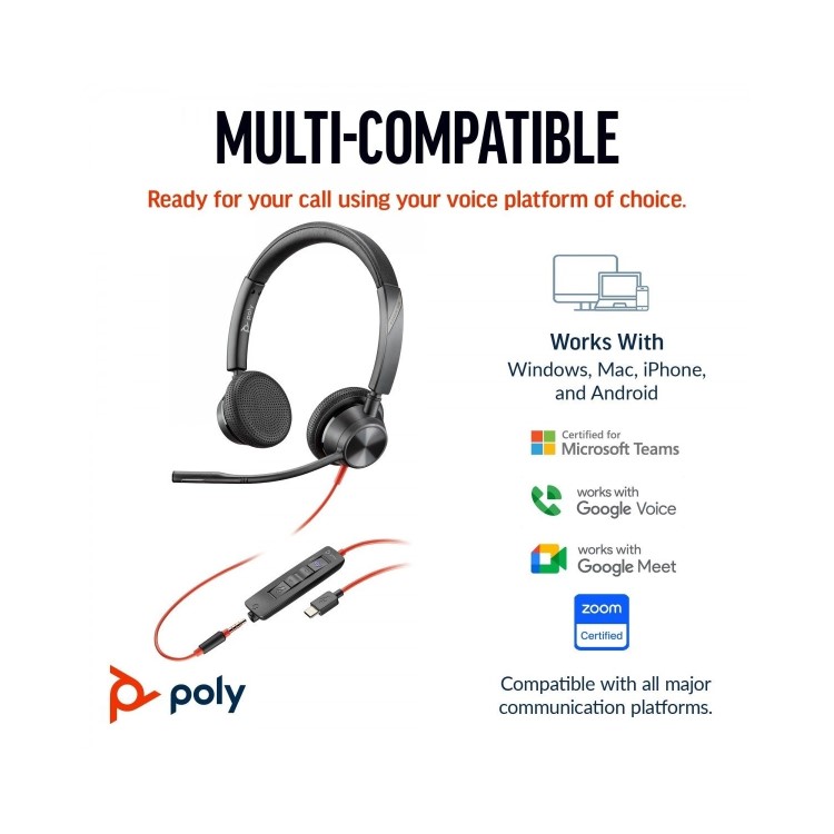 Poly Blackwire 3325 Wired Headset