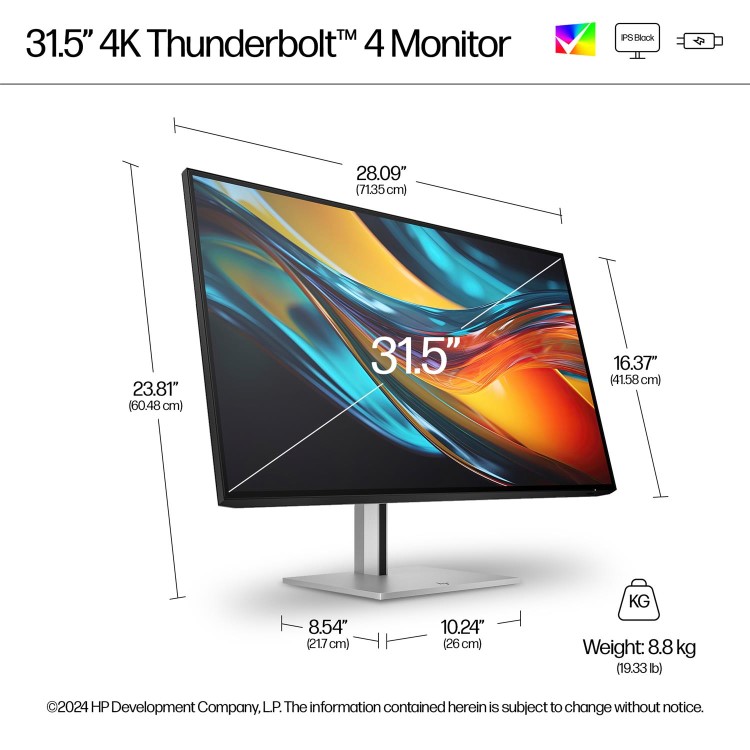 HP Series 7 Pro 732pk 32" IPS 4K Thunderbolt 4 Monitor