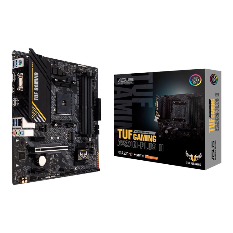ASUS TUF GAMING A520M-PLUS II AMD A520 AM4 DDR4 Micro ATX Motherboard
