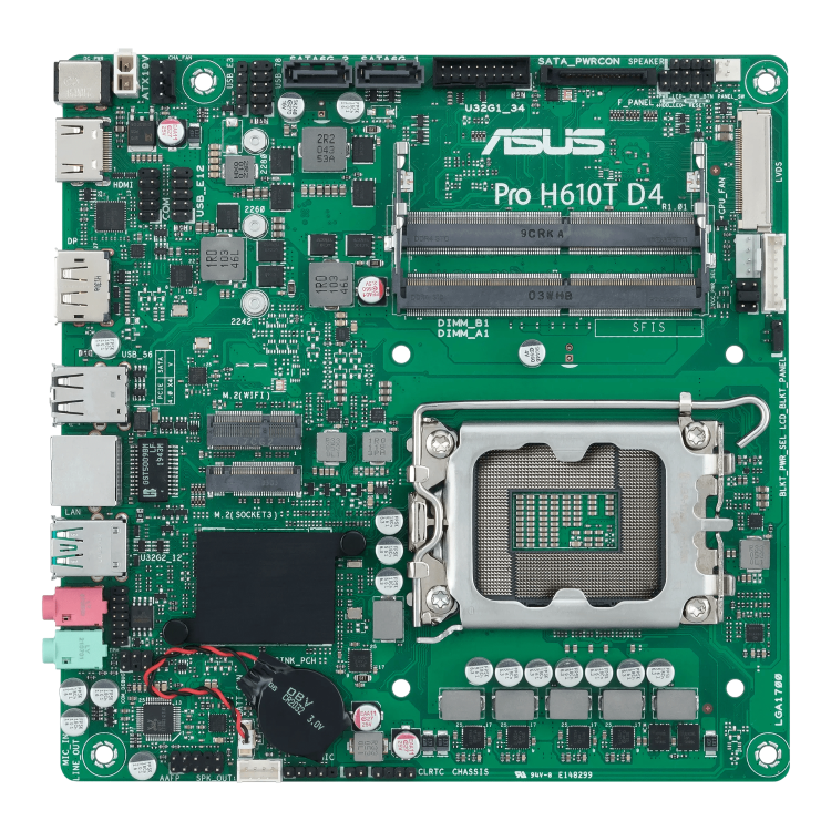 ASUS PRO H610T Intel H610 LGA 1700 DDR4 Mini ITX Motherboard