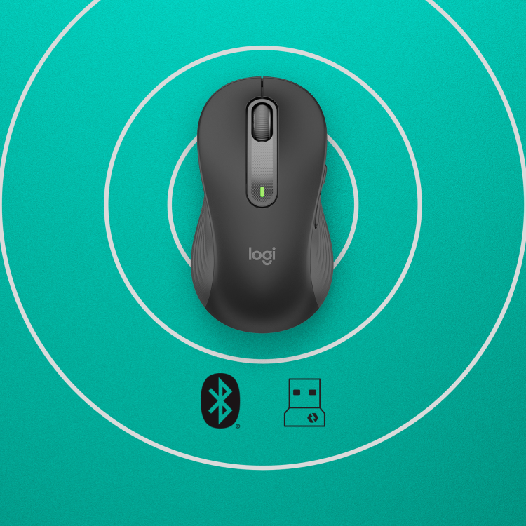 Logitech Signature M650 Wireless Optical Left Handed Mouse Grey