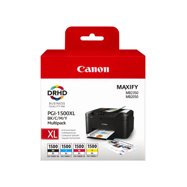 Canon PGI-1500XL C/M/Y/BK Mulitipack High Yield Ink Cartridge