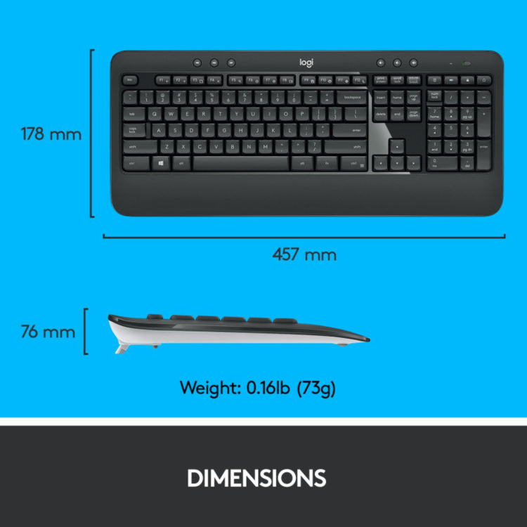 Logitech MK540 Advanced Wireless Keyboard and Mouse Combo Black