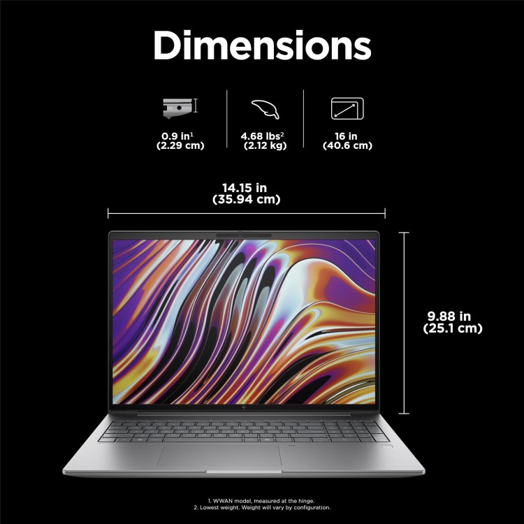 ZBook Power 16 inch G11 Mobile Workstation PC Wolf Pro Security Edition, 16", Windows 11 Pro, Intel Core™ Ultra 9, 32GB RAM, 1TB SSD, NVIDIA RTX™ 2000 Ada, WUXGA