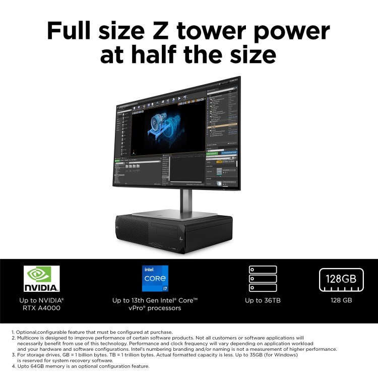 Z2 Small Form Factor G9 Workstation, Windows 11 Pro, Intel Core™ i7, 16GB RAM, 1TB SSD, NVIDIA T400