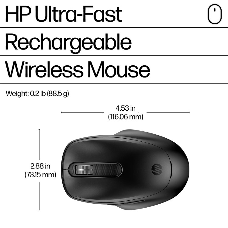 HP 515 Ultra-Fast Rechargeable Bluetooth Wireless Mouse