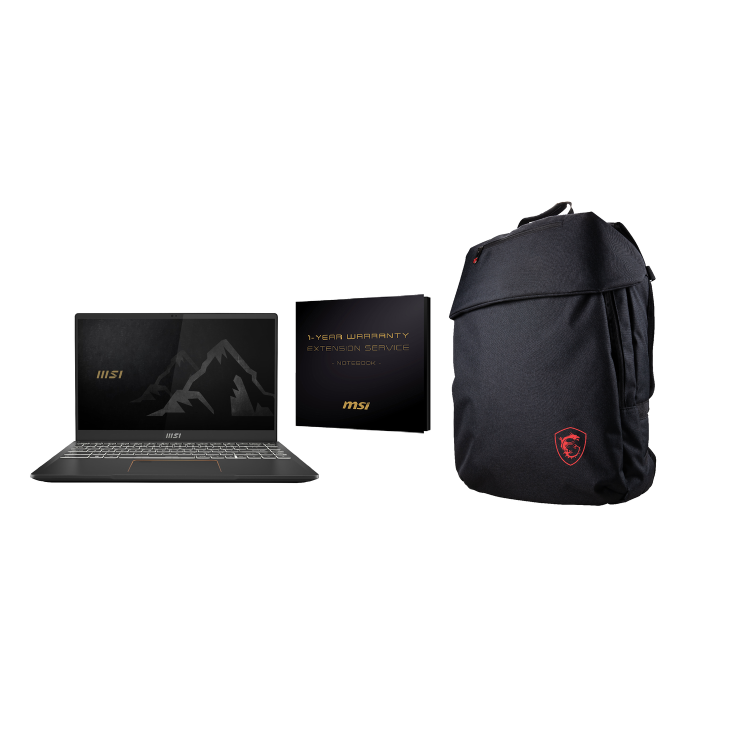 MSI Summit E14 A11SCS-021UK Core i7-1185G7 32GB 1TB 14 Inch GeForce GTX 1650Ti Windows 10 Gaming Laptop + MSI Stealth Trooper BackPack