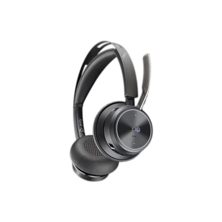 HP Poly Voyager Focus 2 On Ear Bluetooth Wireless Headset with Charging Stand