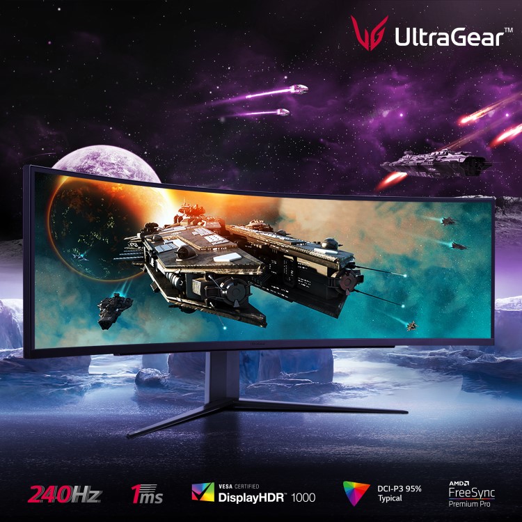 LG UltraGear 49GR85DC 49" Dual QHD 240Hz 1ms FreeSync Curved Gaming Monitor