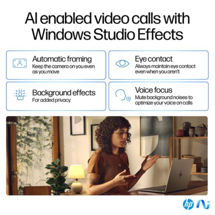 Refurbished HP OmniBook X 14-fe0500na Copilot+ PC SnapDragon X1E-78-100 16GB RAM 512GB SSD 14 Inch Windows 11 Touchscreen Laptop - Silver