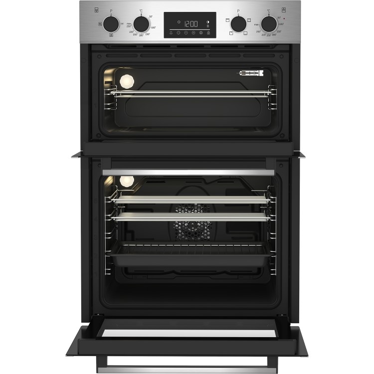 Refurbished Beko BBDF26300X 60cm Double Built In Electric Oven Stainless Steel