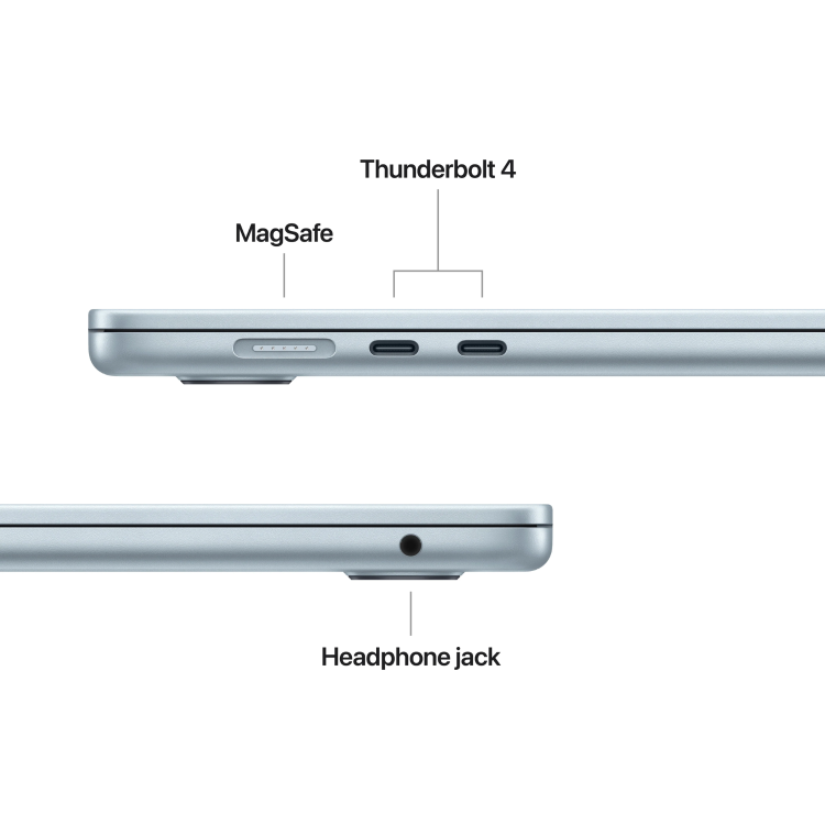Refurbished Apple MacBook Air 15 Inch M4 16GB RAM 256GB SSD 2025 - Sky Blue