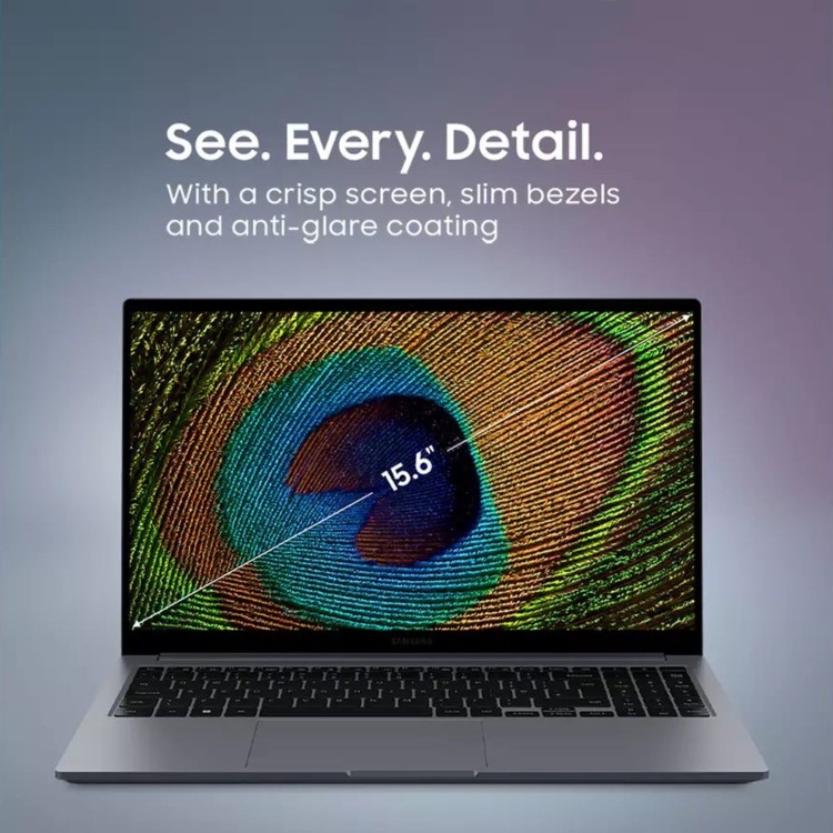 Refurbished Samsung Galaxy Book 4 Core i5 8GB RAM 512GB SSD 15.6 Inch Windows 11 Laptop - Grey