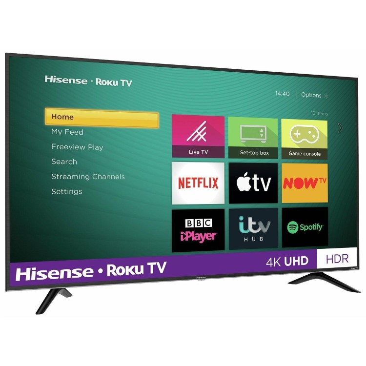 Refurbished Hisense Roku 65" 4K Ultra HD with HDR LED Freeview Play Smart TV