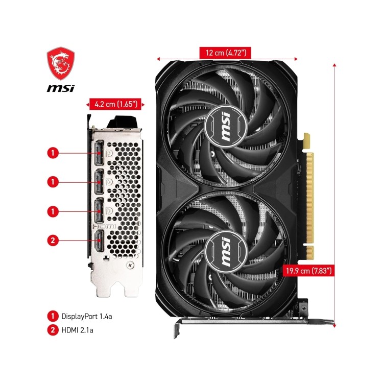 Refurbished MSI GeForce RTX 4060 Ti VENTUS 2X BLACK 16G OC 16GB 2160MHz GDDR6 Graphics Card