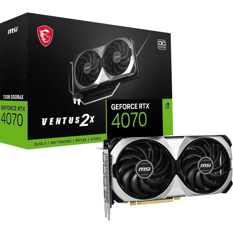 Box Opened MSI GeForce RTX 4070 VENTUS 2X 12G OC GDDR6X Gaming Graphics Card