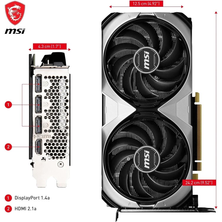 Box Opened MSI GeForce RTX 4070 VENTUS 2X 12G OC GDDR6X Gaming Graphics Card