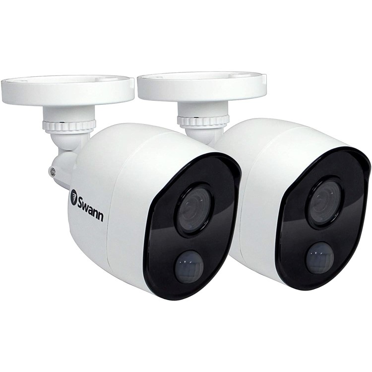 GRADE A1 - Swann 1080p Heat Sensing White Analogue Bullet Camera - 2 Pack
