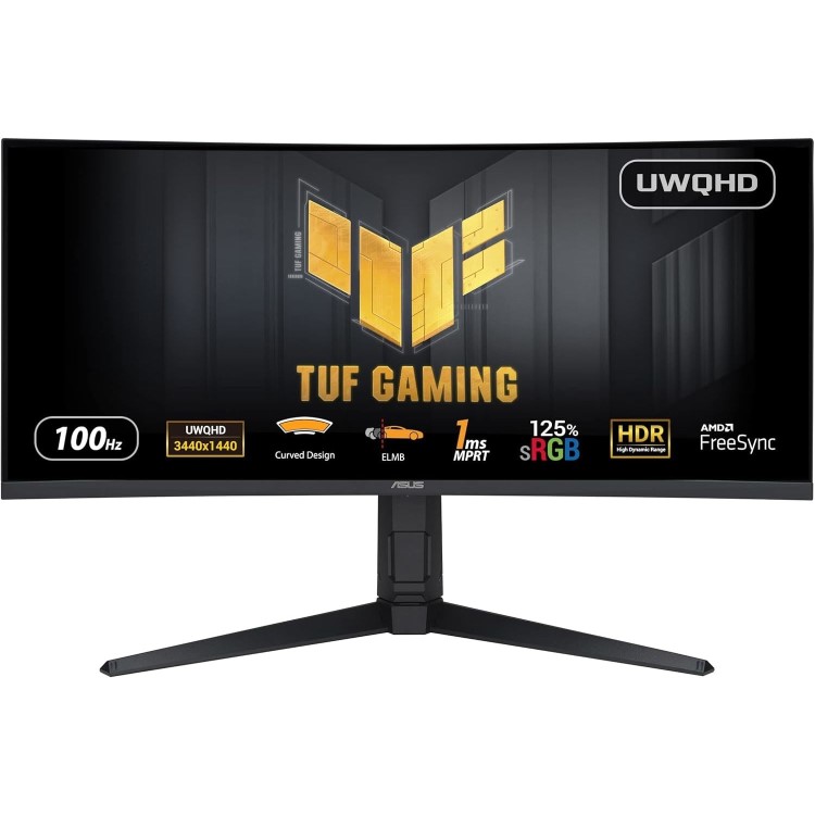 Refurbished ASUS TUF Gaming VG34VQEL1A 34" UWQHD 100Hz 1ms FreeSync Curved Gaming Monitor
