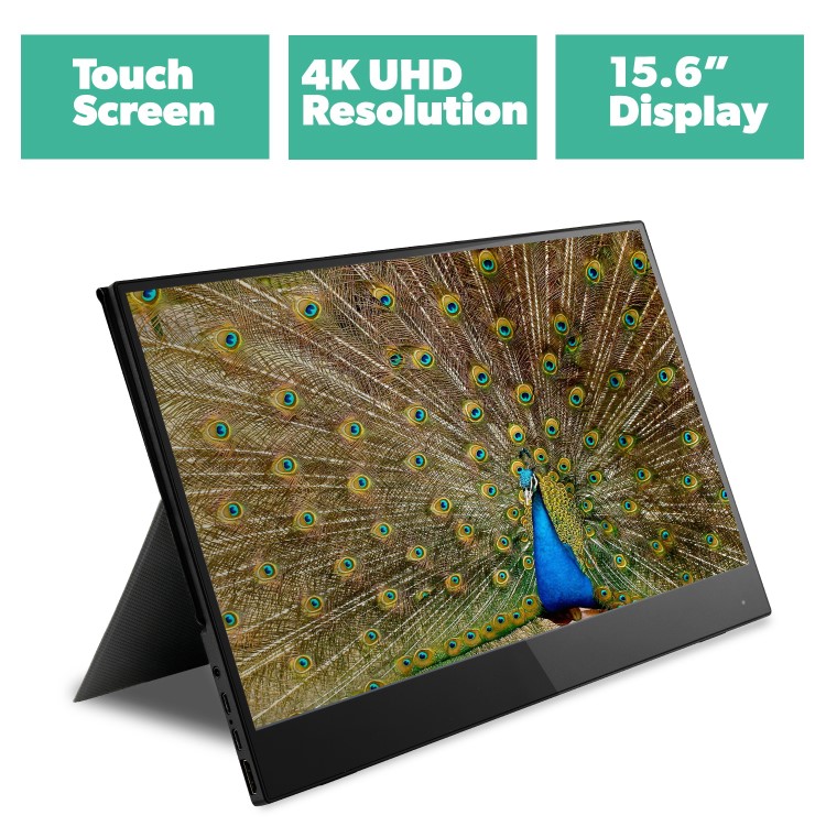 electriQ 15.6" IPS UHD 4K Touch Screen USB-C Portable Monitor