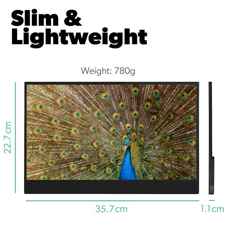 electriQ 15.6" IPS UHD 4K Touch Screen USB-C Portable Monitor