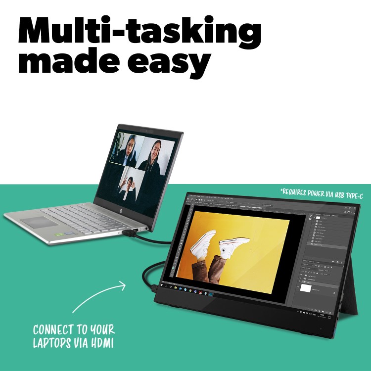 electriQ 15.6" IPS UHD 4K Touch Screen USB-C Portable Monitor