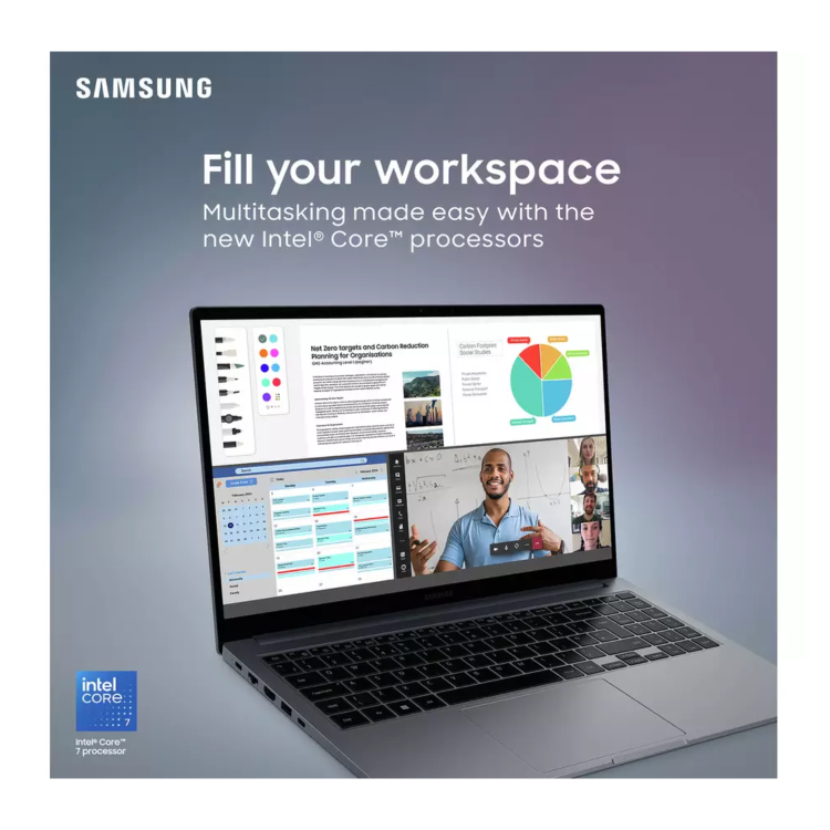 Refurbished Samsung Galaxy Book 4 Intel Core 3 8GB RAM 256GB SSD 15.6 Inch Windows 11 Laptop