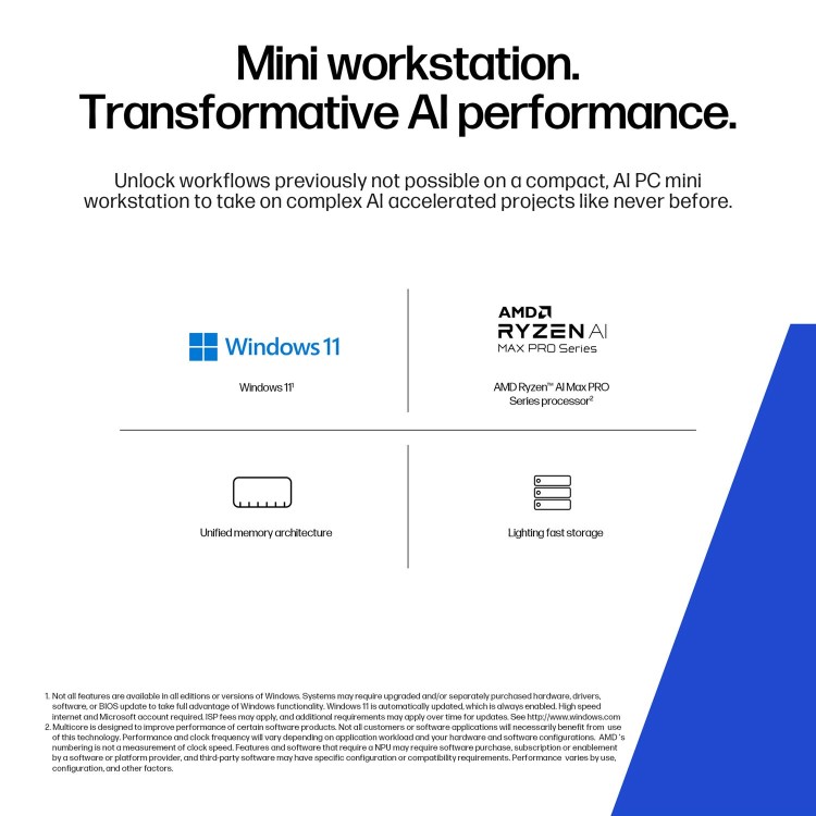 HP Z2 G1a AI AMD Ryzen AI Max+ PRO 395 64GB RAM 2TB SSD Windows 11 Pro Workstation PC