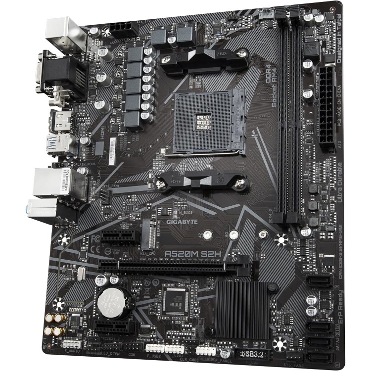 Gigabyte A520M S2H AMD A520 AM4 DDR4 Micro ATX Motherboard