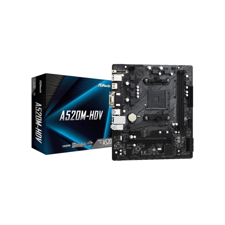 ASRock A520M-HDV AMD A520 AM4 DDR4 Micro ATX Motherboard
