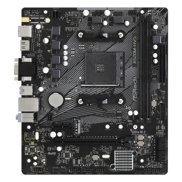 ASRock A520M HVS AMD A520 AM4 DDR4 Micro ATX Motherboard