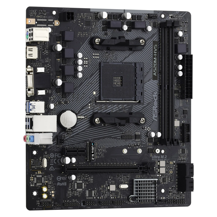 ASRock A520M HVS AMD A520 AM4 DDR4 Micro ATX Motherboard