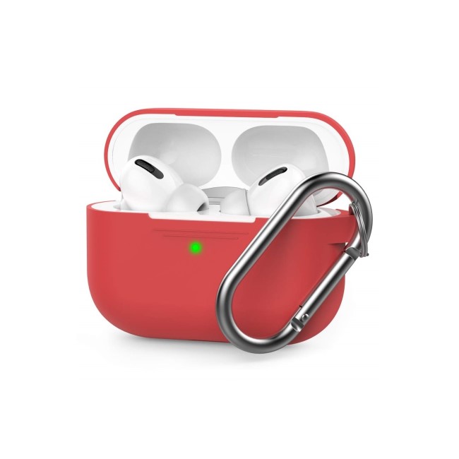 AirPods Pro Silicone Case w/Carabiner Clip - Red