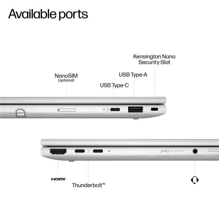 EliteBook 8 Flip G1i 13 inch Notebook AI PC, 13.3", Touch screen, Windows 11 Pro, Intel Core™ Ultra 7, 16GB RAM, 512GB SSD, WUXGA