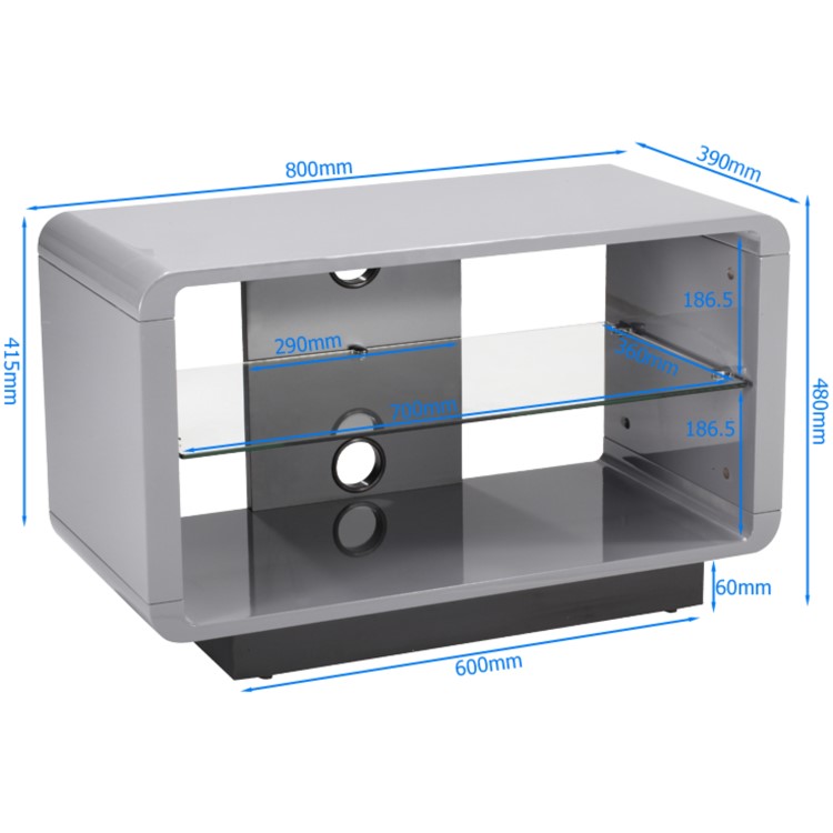 Alphason ADLU800-BLK Luna TV Stand for up to 37" TVs - Black