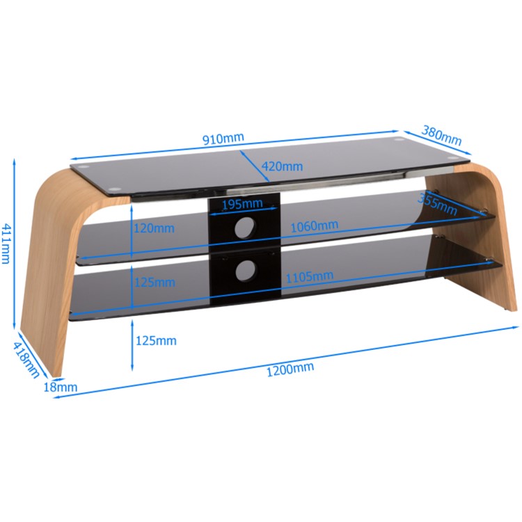 Alphason ADSP1200-LO Spectrum TV Stand for up to 55" TVs - Light Oak